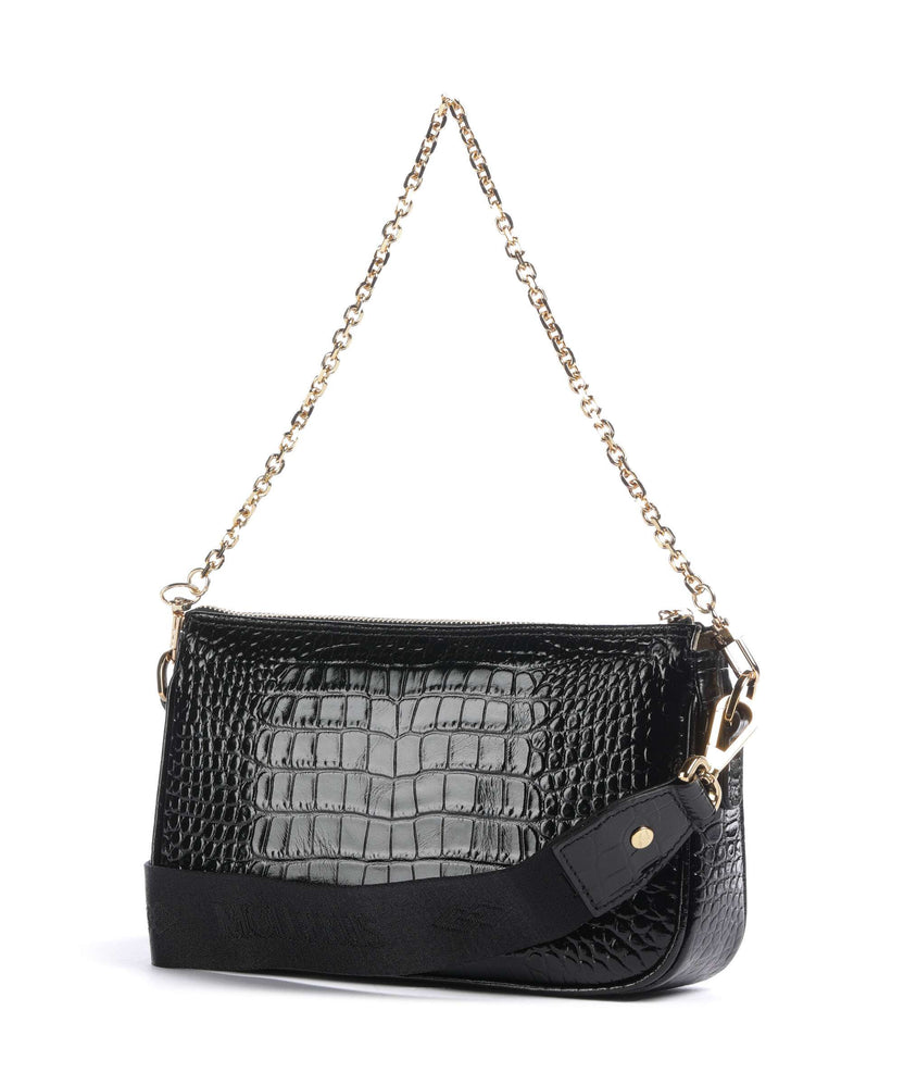 Maison Mollerus Croco Zell Shoulder bag classic schwarz