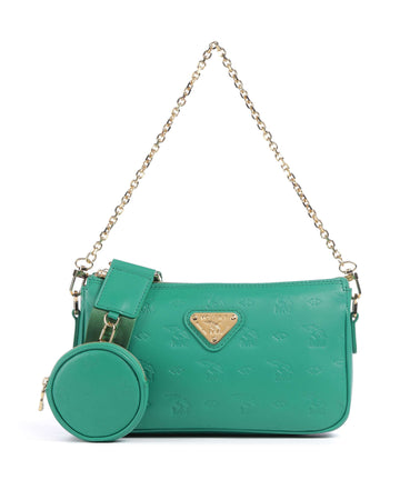Maison Mollerus Stampato Zell Schultertasche mint grün