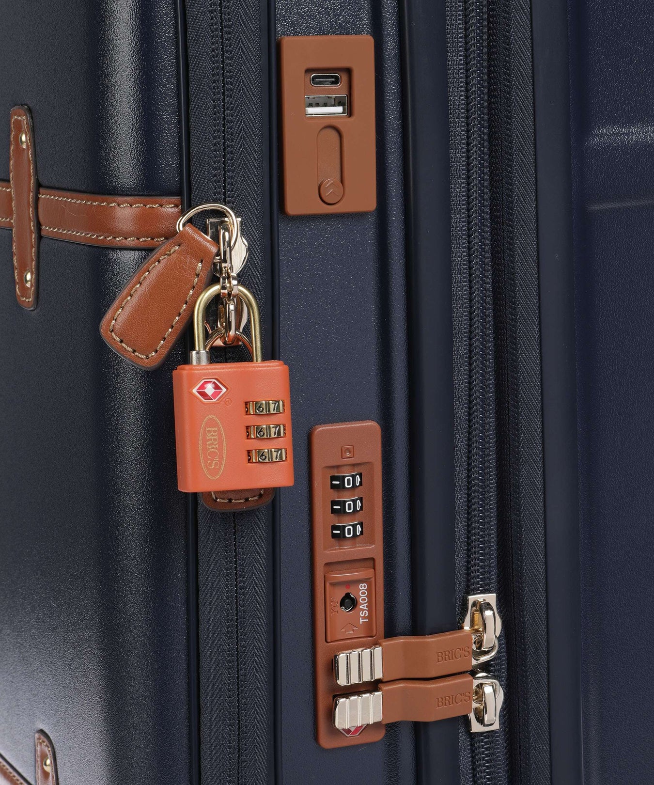 Brics Bellagio Spinner (4 wheels) blue/tan