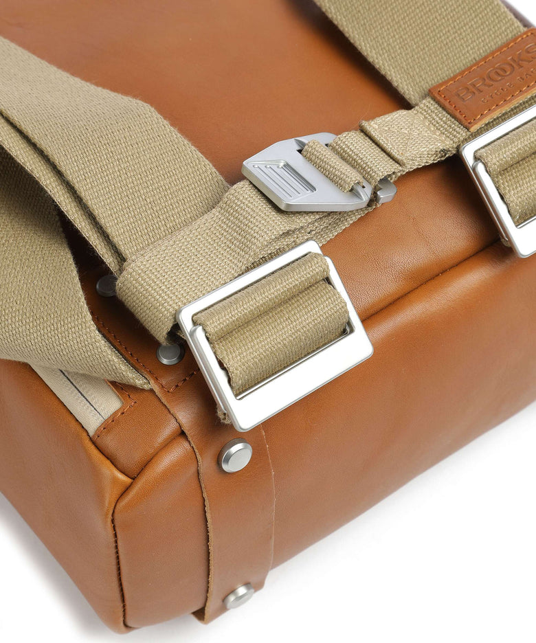 Brooks England Pickwick Leather Small Rolltop backpack cognac