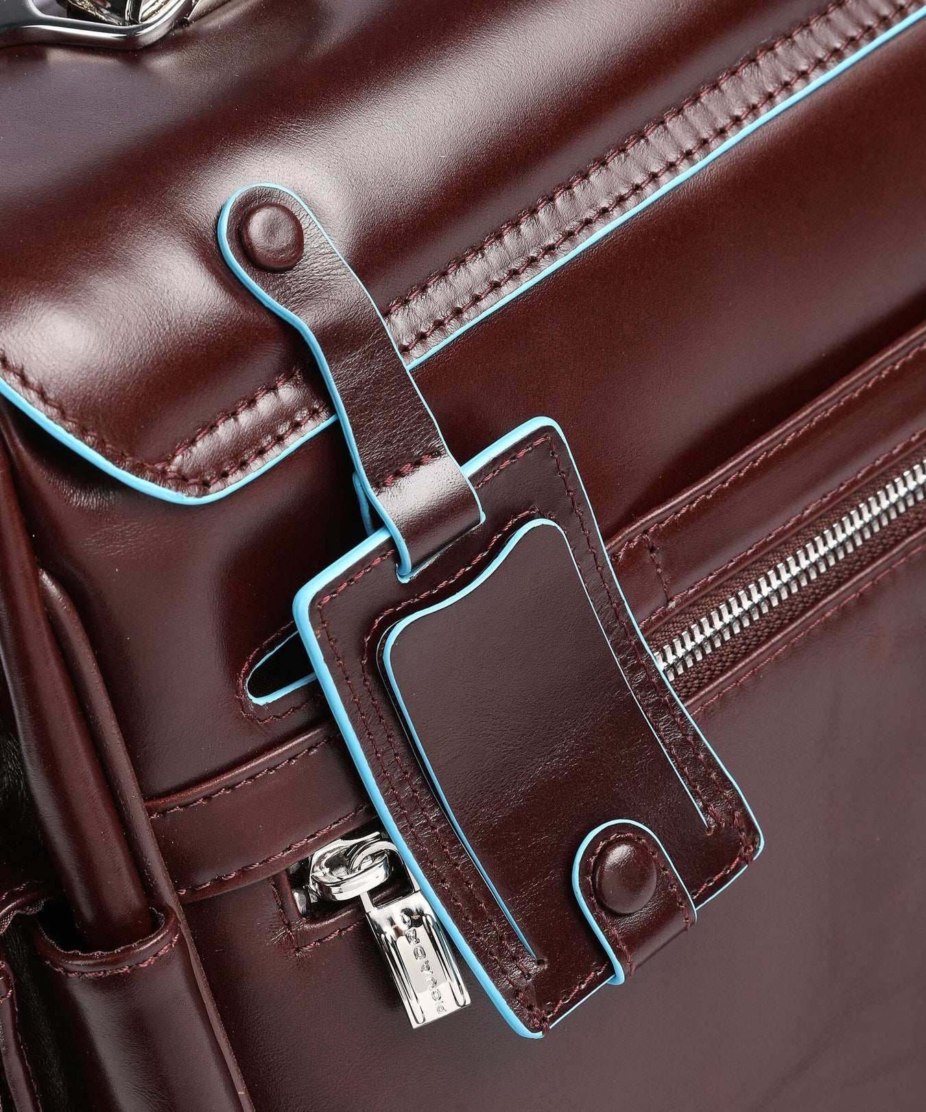 Piquadro Blue Square Briefcase mahogany