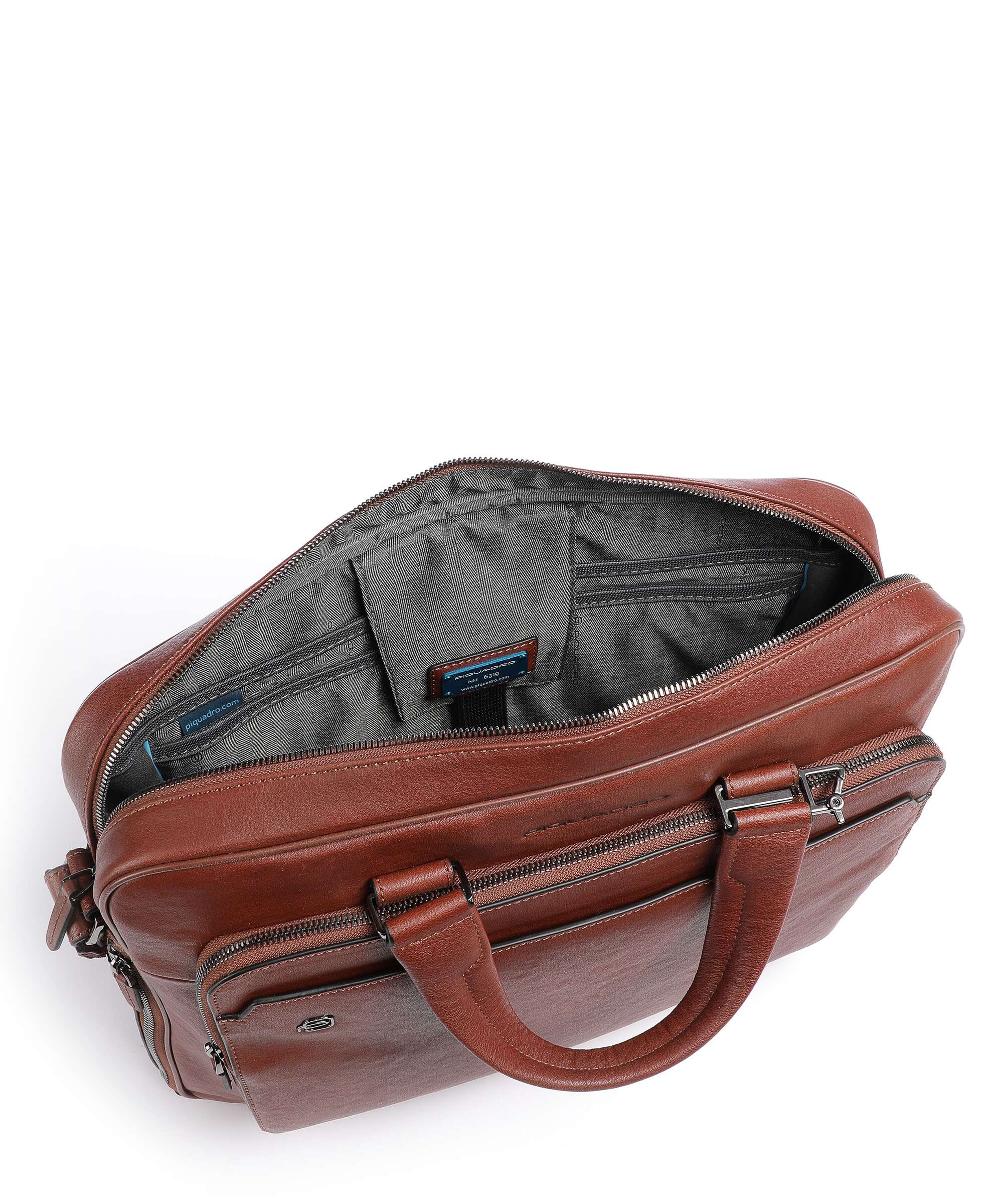Piquadro Black Square Briefcase cuoio