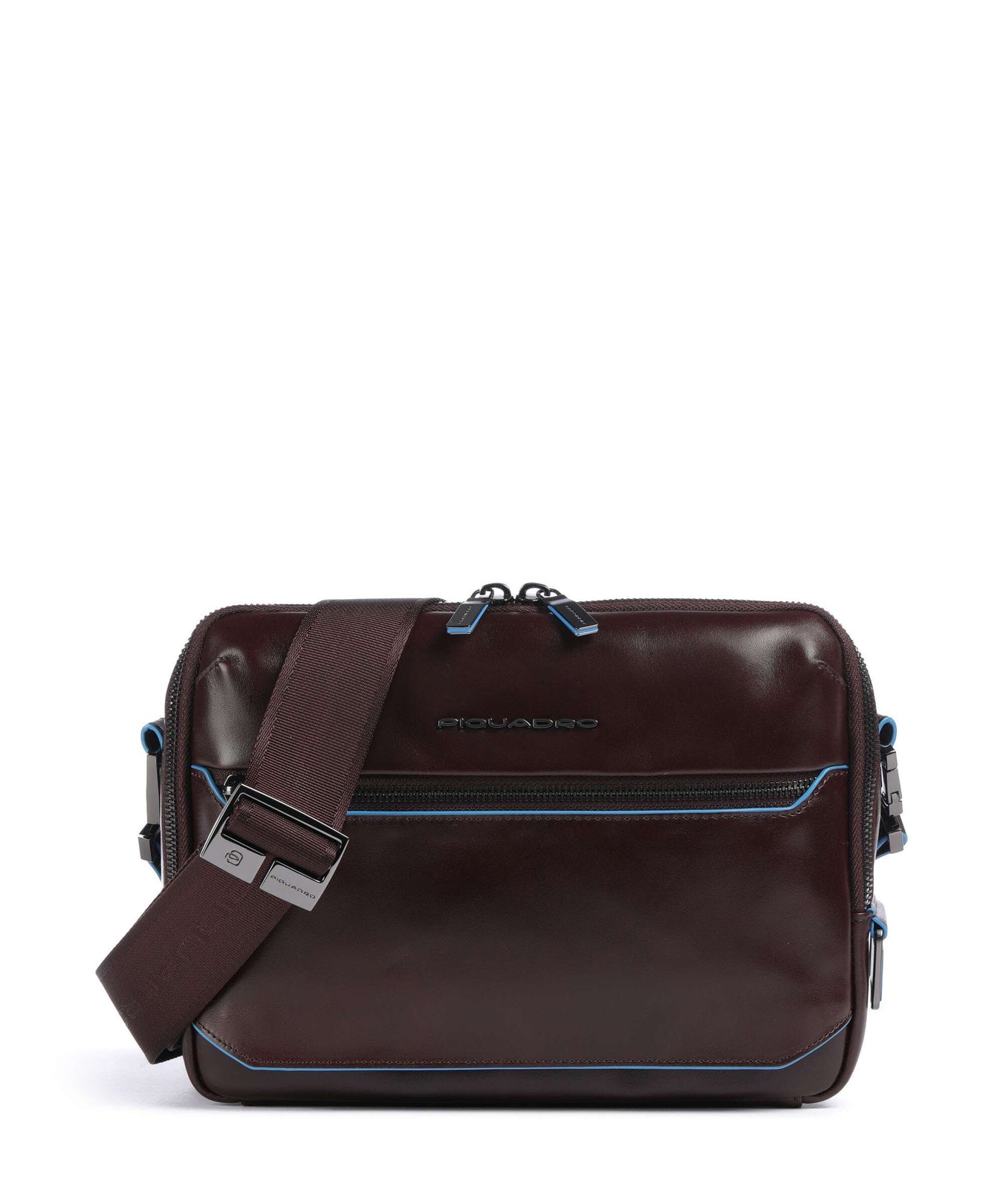 Piquadro Blue Square Crossbody bag mogano