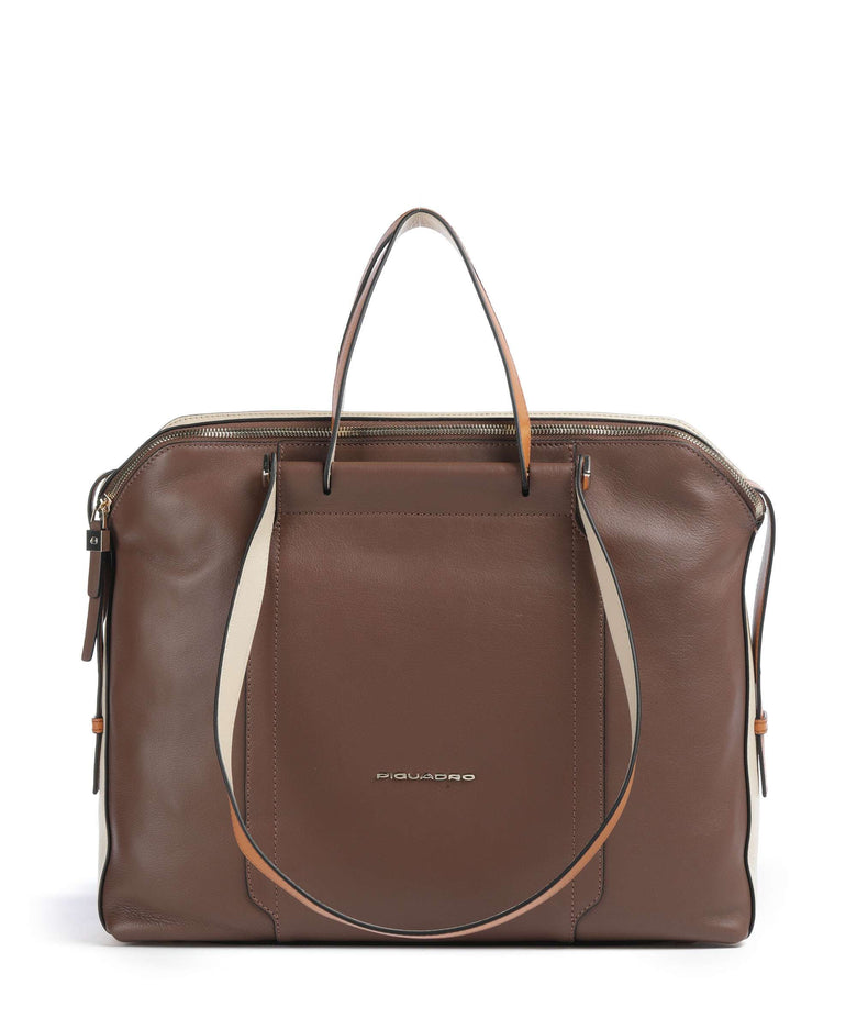 Piquadro Circle Briefcase marrone/beige