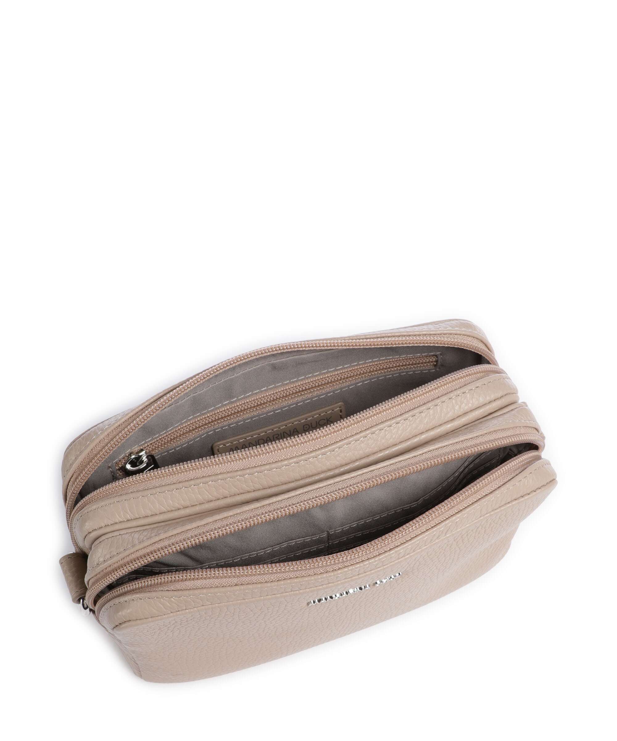 Mandarina Duck Mellow Leather Crossbody bag warm taupe