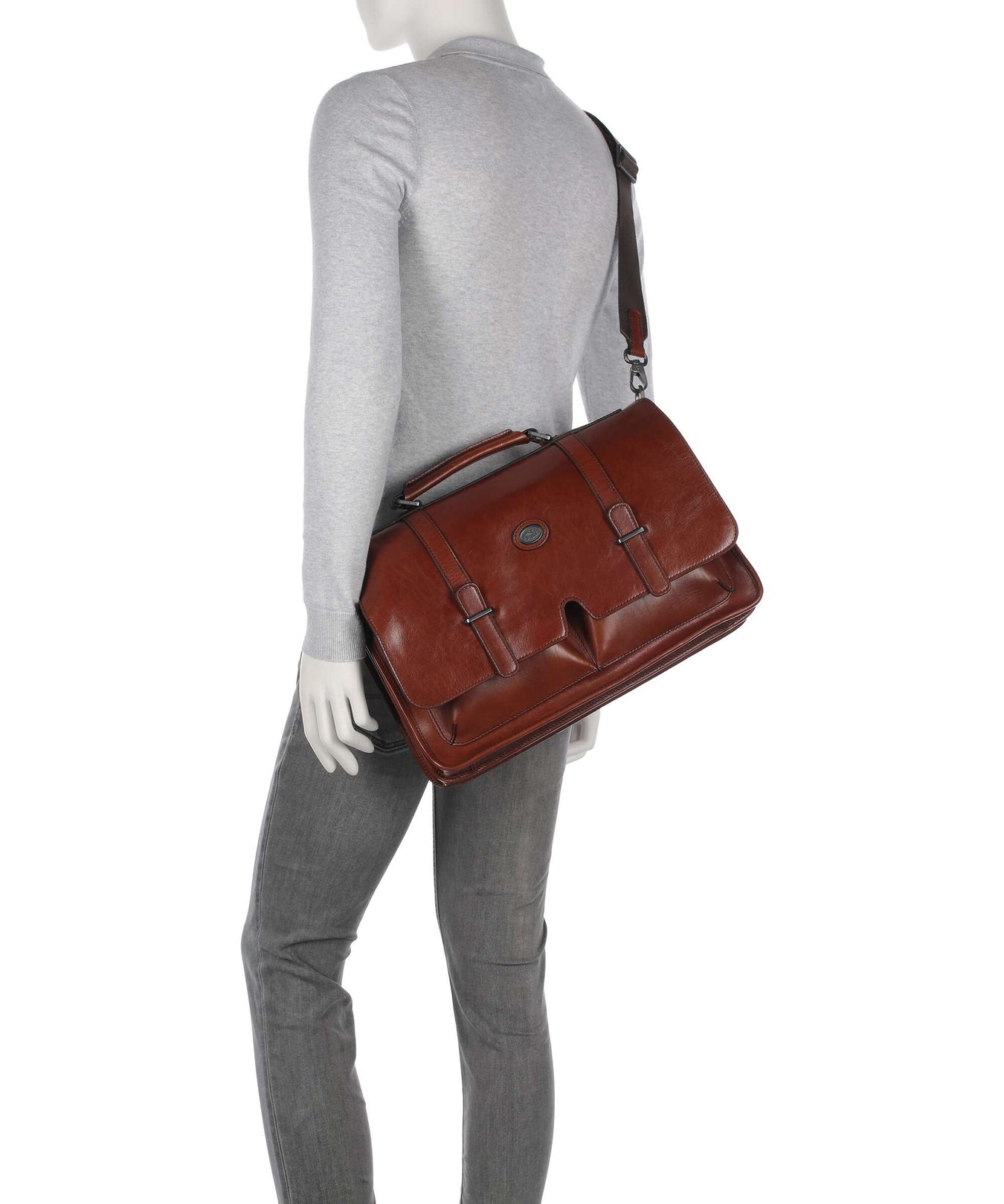 The Bridge Isaia Briefcase marrone/rut scamosciato opaco