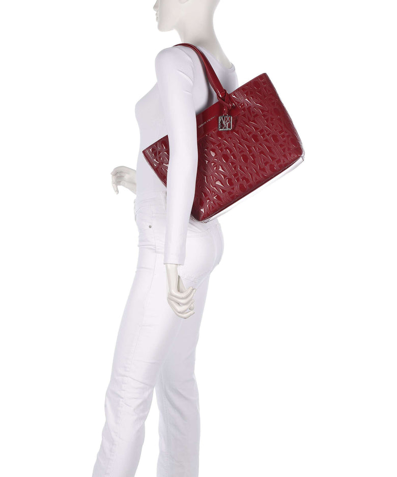 Armani Exchange Liz Patent M Tote bag red dahlia