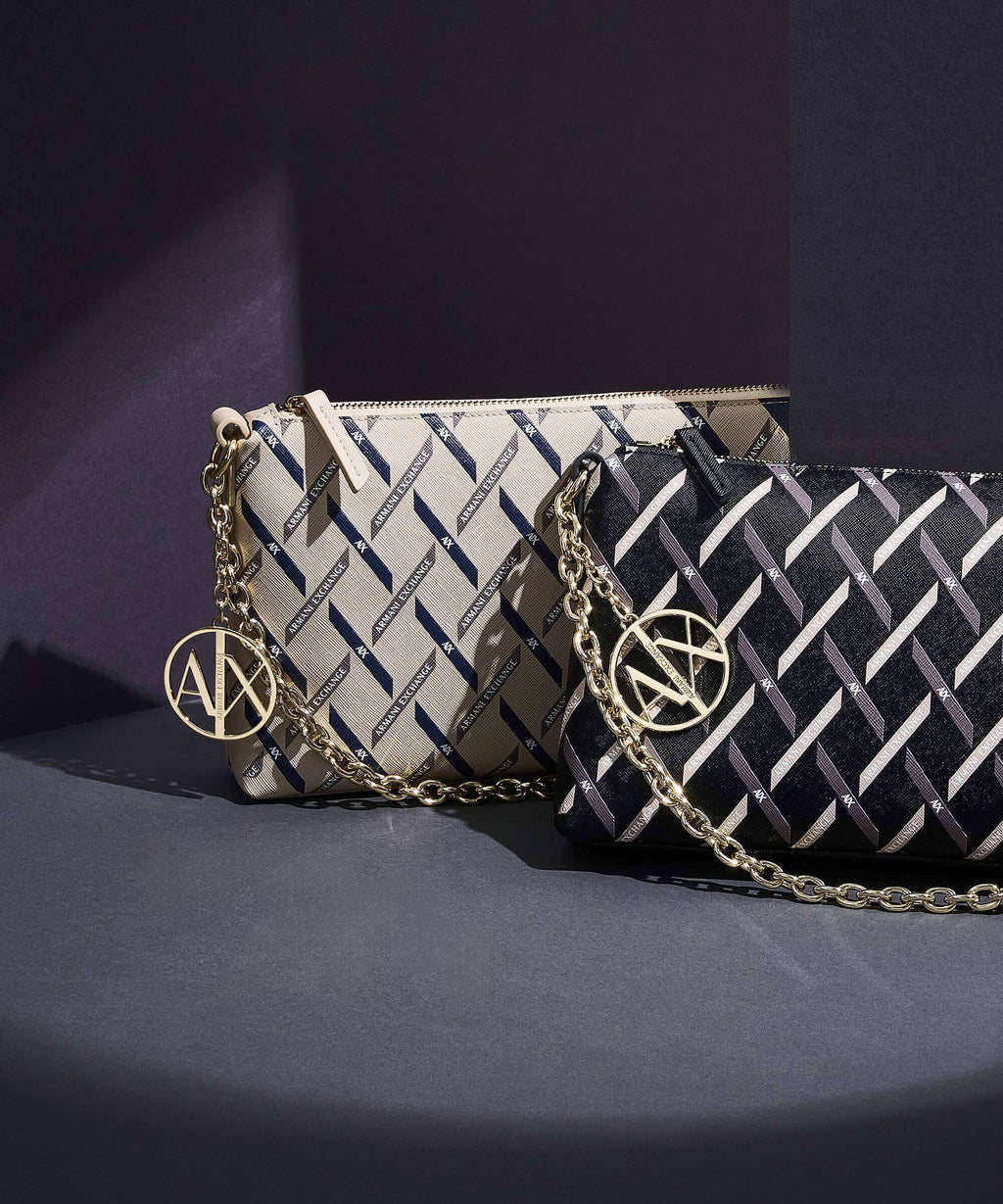 Armani Exchange Gynger Logo Shoulder bag sound sand