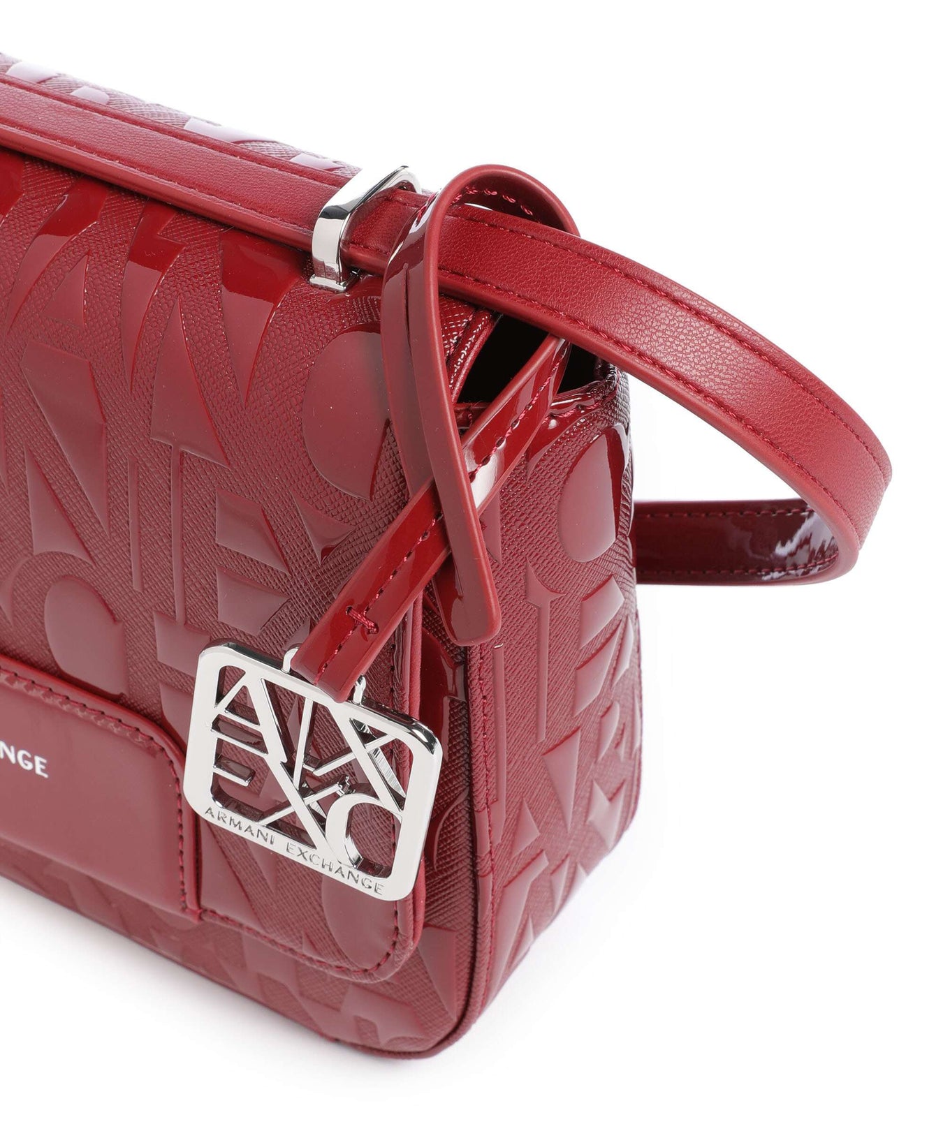 Armani Exchange Liz Patent Crossbody bag red dahlia