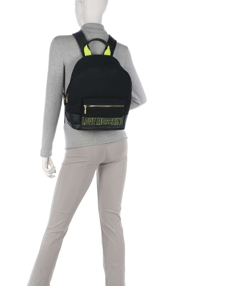 Love Moschino Free-Time Backpack nero/lime