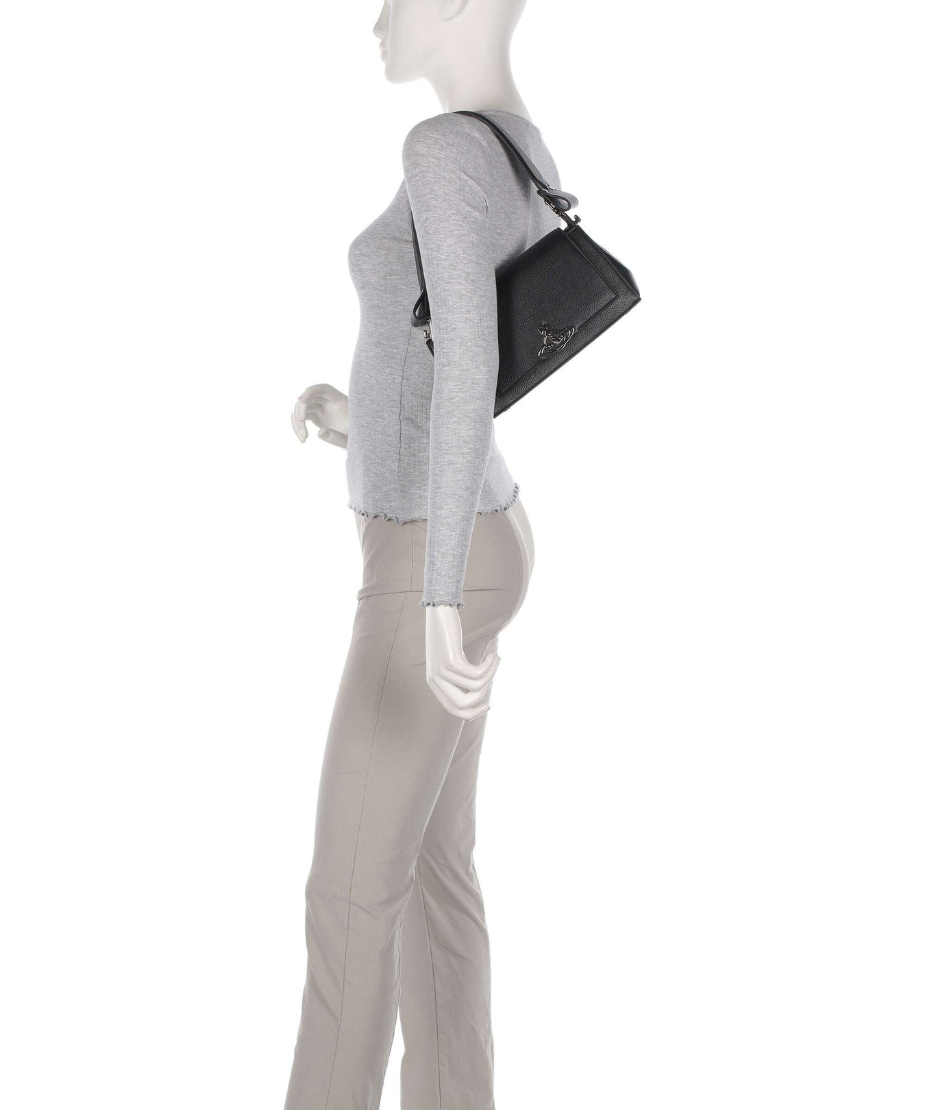 Vivienne Westwood Hazel Re-Vegan Grain Medium Shoulder bag black