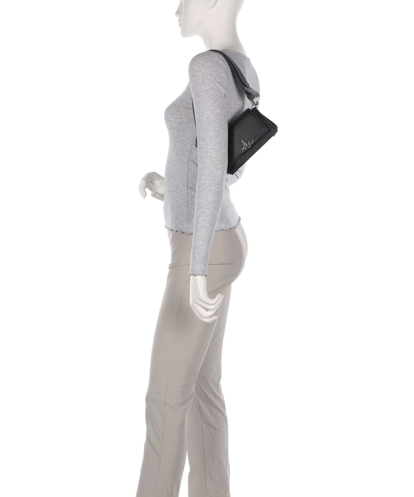 Vivienne Westwood Hazel Re-Vegan Grain Small Shoulder bag black