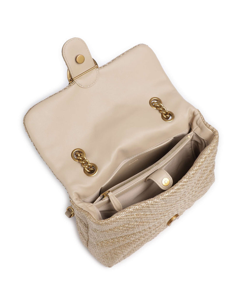 Pinko Love Puff Classic Shoulder bag beige/grigio fumo/antique gold