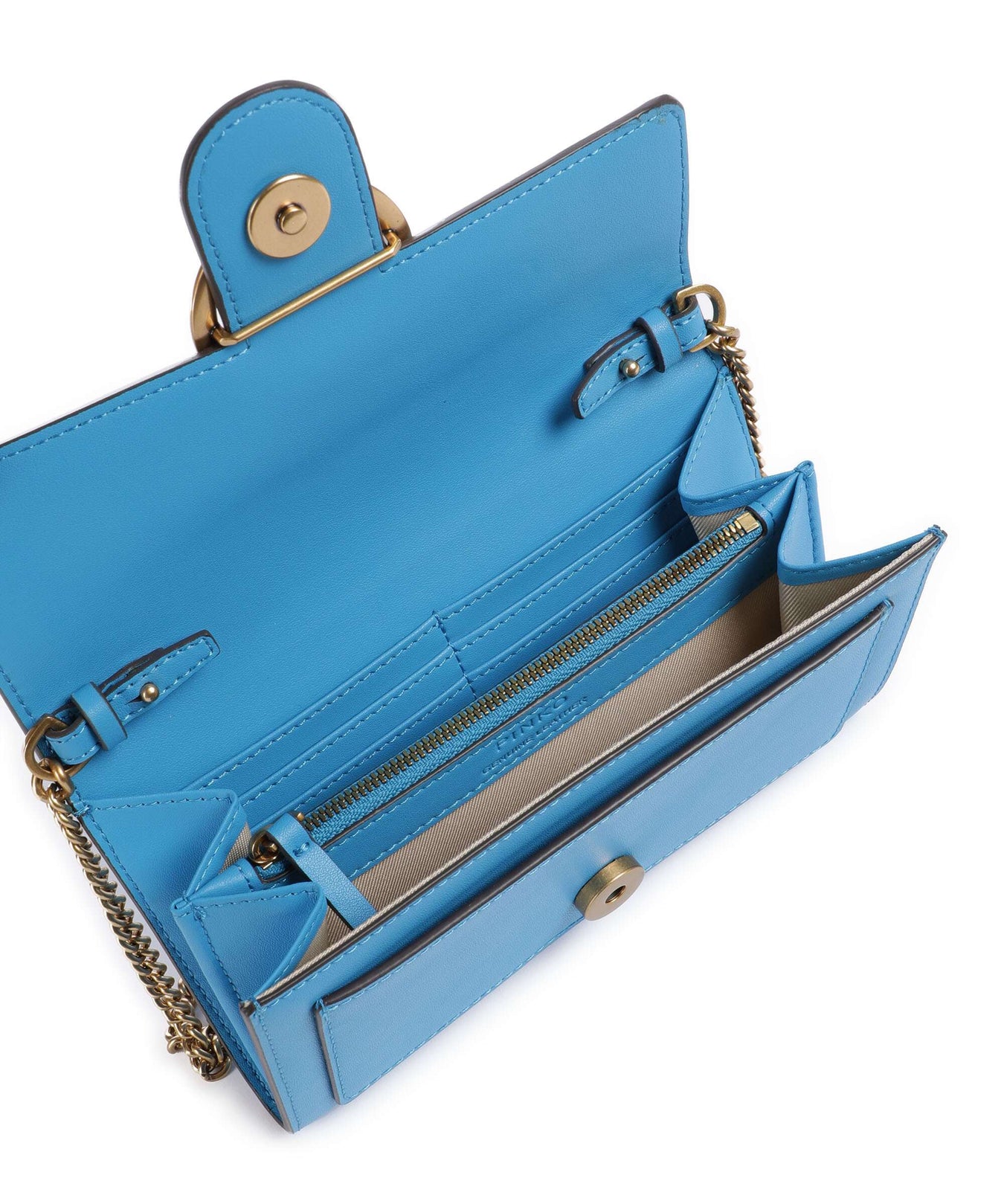 Pinko Love One Wallet azzurro dresda/antique gold