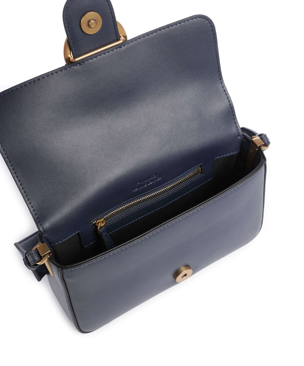 Pinko Love One Mini Slouchy Shoulder bag blu indaco ombroso/antique gold