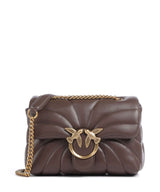 Pinko Love Puff Mini Borsa a spalla marrone castano/antique gold