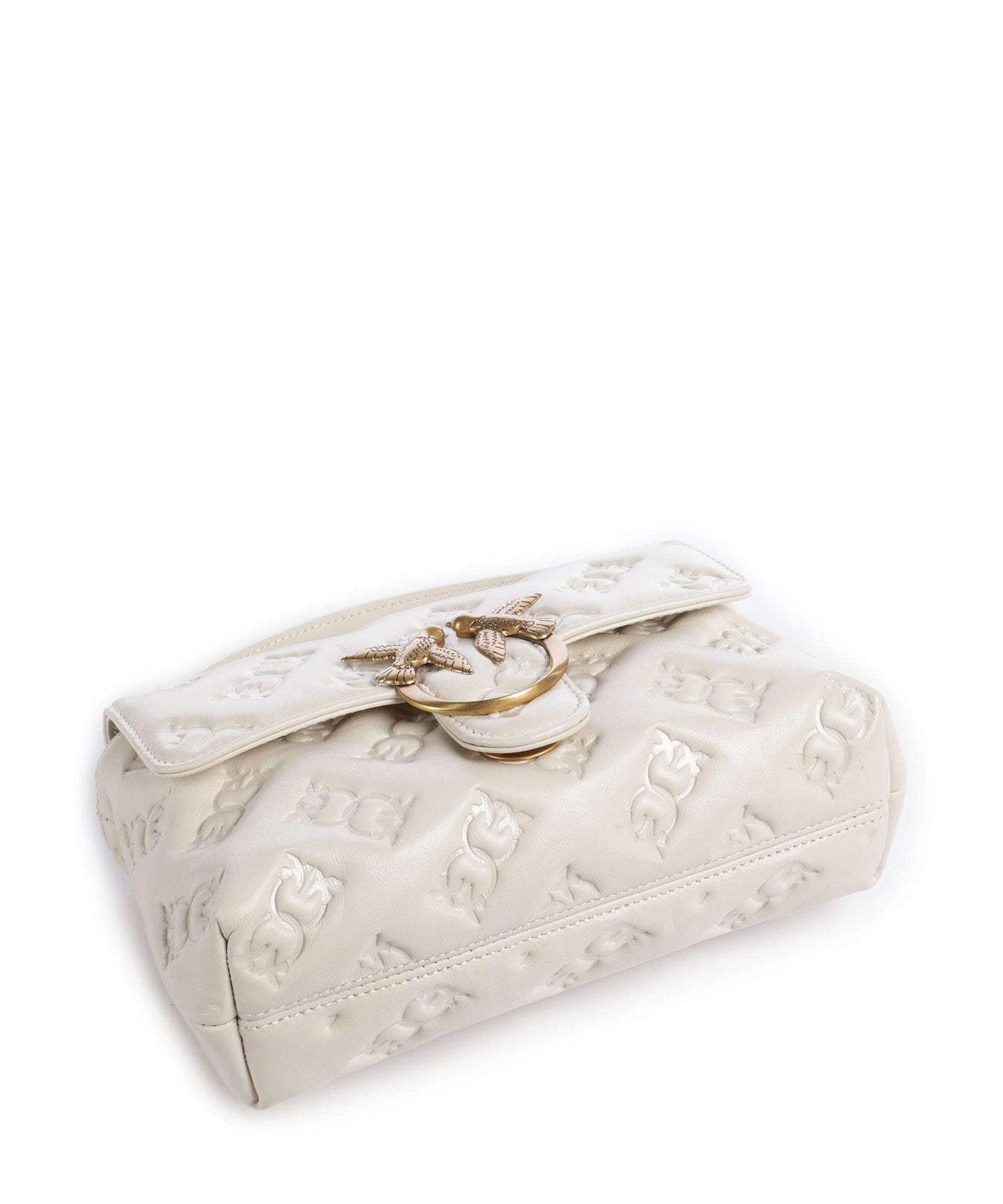 Pinko Love Lady Puff Mini Handbag bianco seta/antique gold