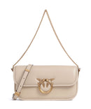 Pinko Love Box Baguette Schultertasche beige/grigio fumo/antique gold