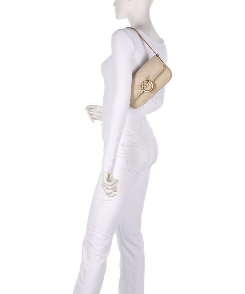 Pinko Love Box Baguette Shoulder bag beige/grigio fumo/antique gold