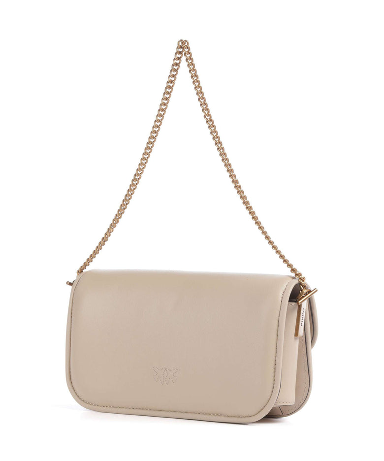 Pinko Love Box Horizontal Shoulder bag beige/grigio fumo/antique gold