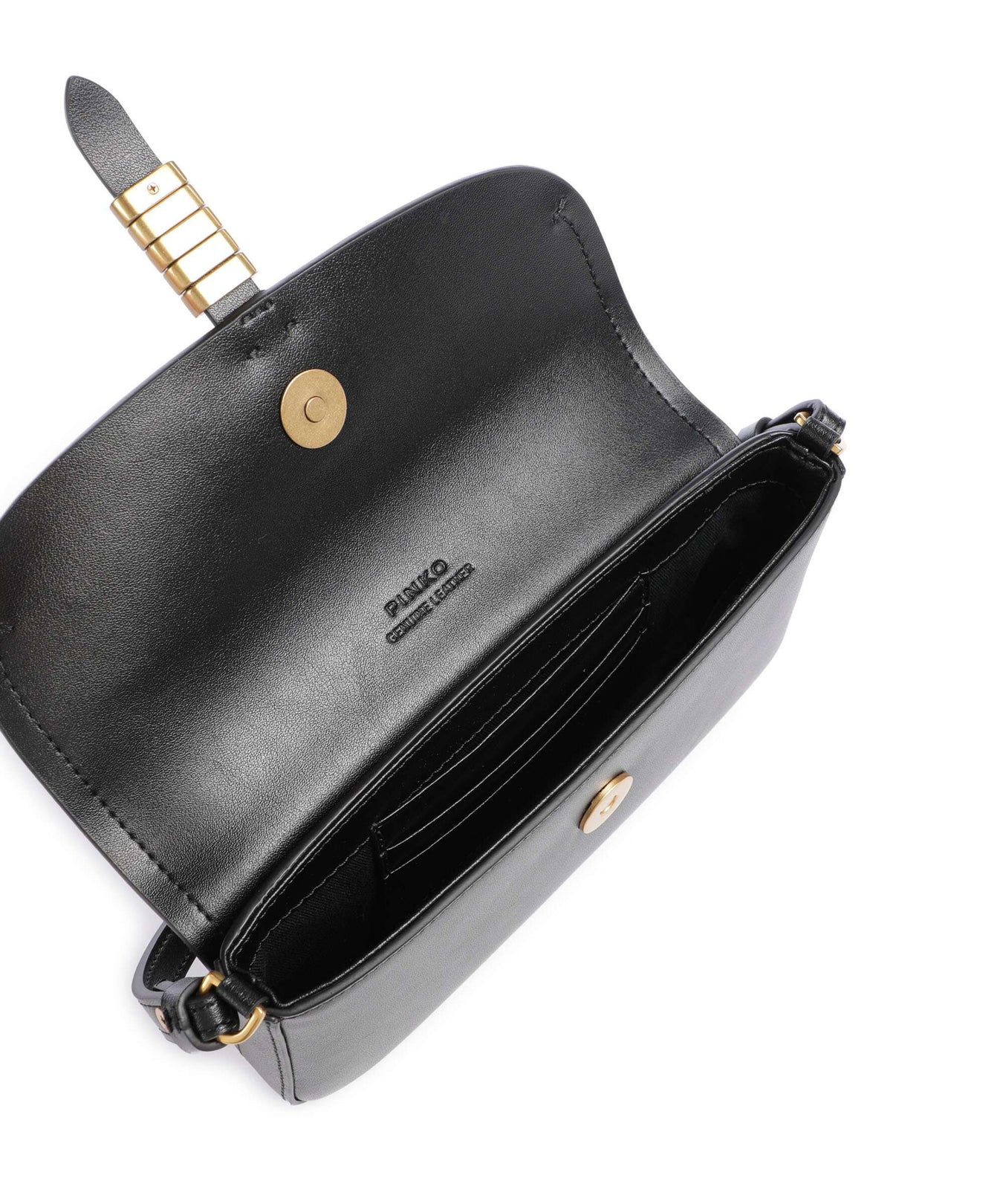 Pinko Saddle Flat Crossbody bag nero/antique gold