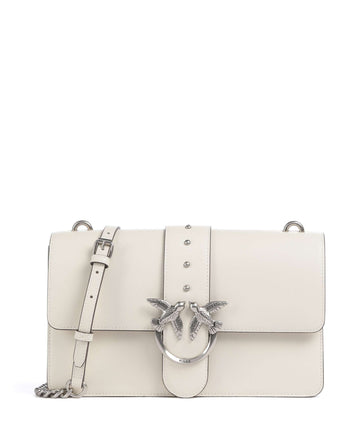 Pinko Love One Classic Umhängetasche bianco seta/old silver