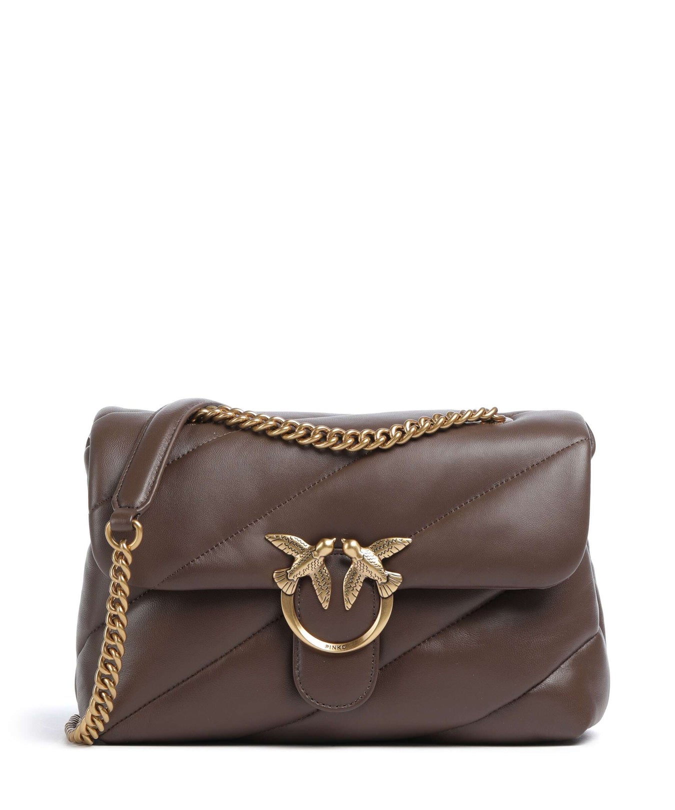 Pinko Love Puff Classic Shoulder bag marrone castano/antique gold