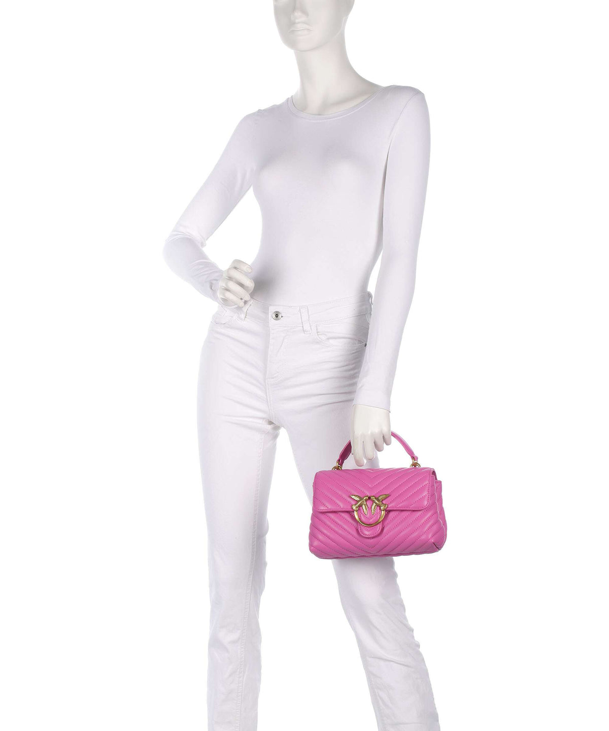 Pinko Love Lady Puff Mini Handbag rosa flogo/antique gold