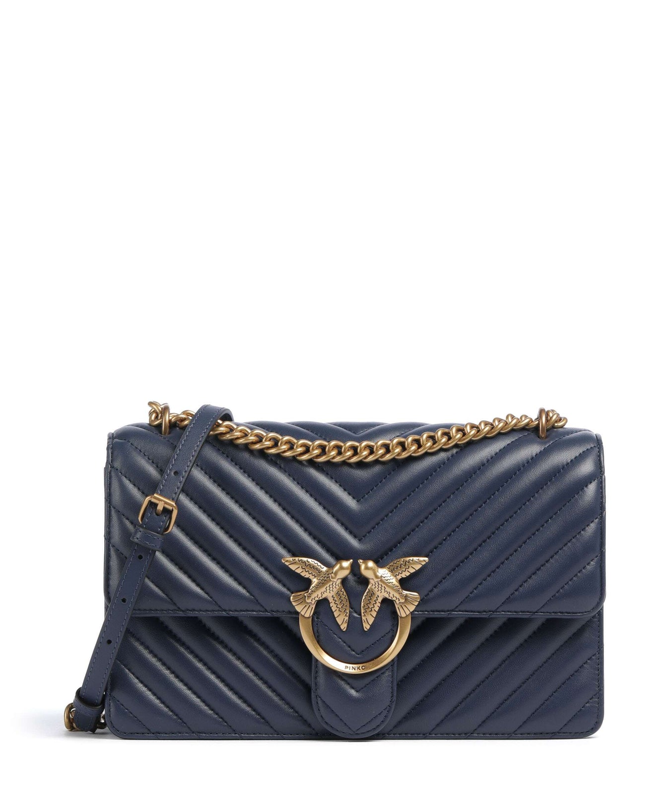 Pinko Love One Classic Shoulder bag blu indaco ombroso/antique gold
