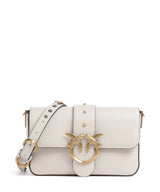 Pinko Love One Mini Slouchy Charms Crossbody bag bianco seta/antique gold
