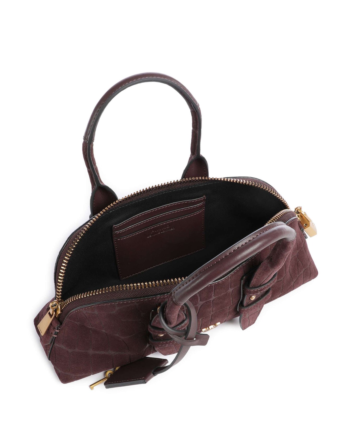 Pinko Bowling Horizontal Handbag rosso mogano/antique gold