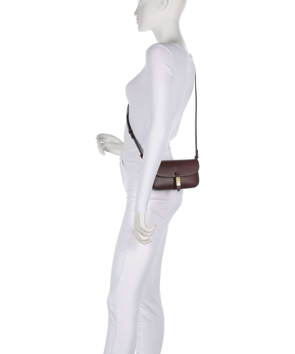 Pinko Saddle Flat Crossbody bag rosso vino/antique gold