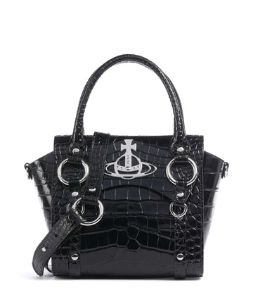 Vivienne Westwood Betty Embossed Croc Small Handtasche black