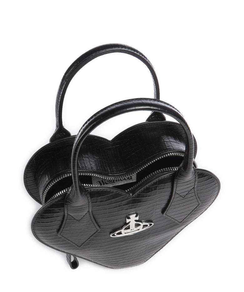 Vivienne Westwood Josephine Heart Embossed Croc Mini Handbag black