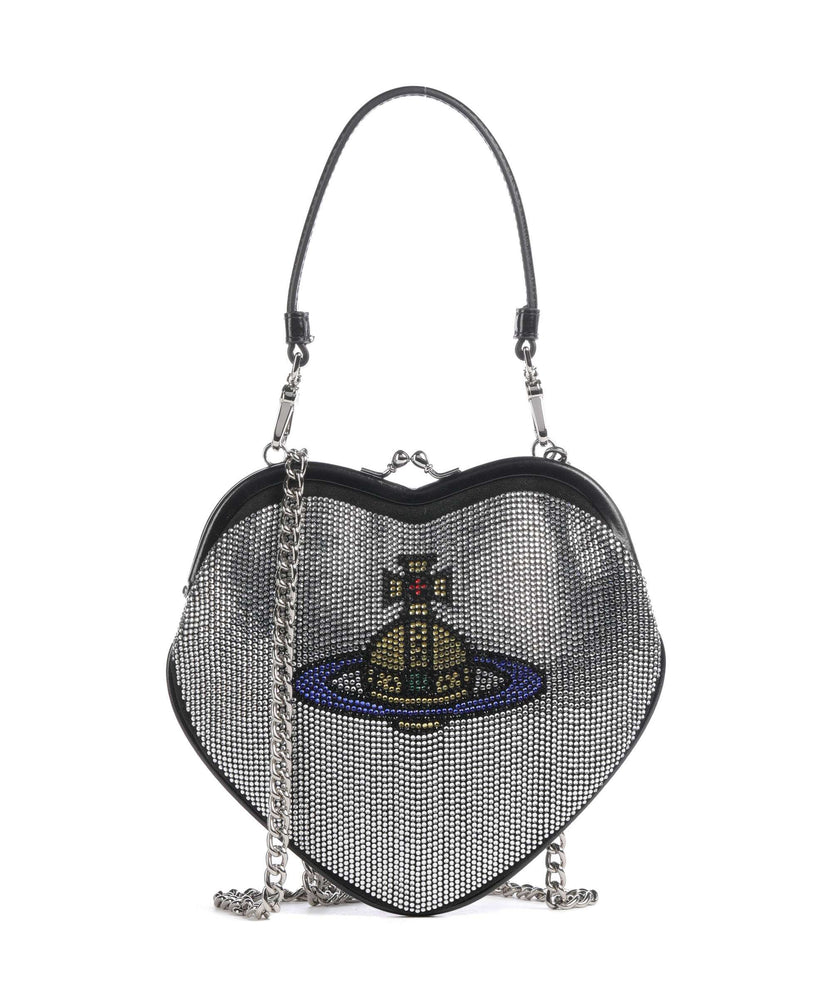 Vivienne Westwood Belle Heart Frame Diamante Crossbody bag silver