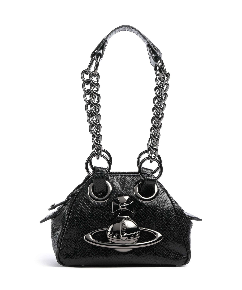 Vivienne Westwood Archive Python-Effect Embossed Shoulder bag black
