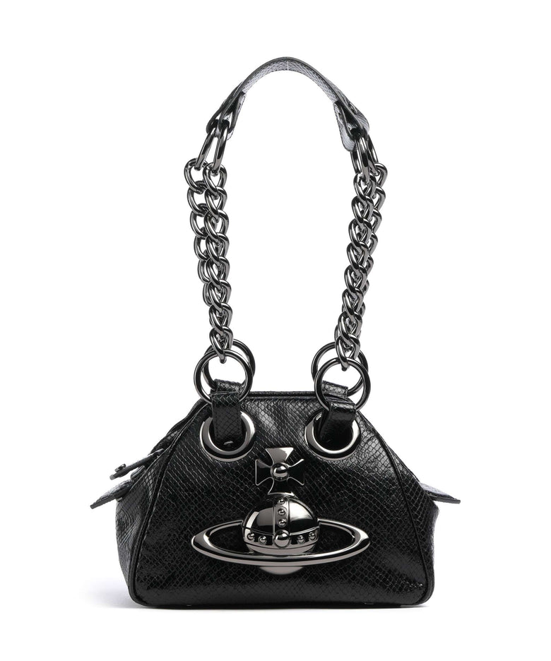 Vivienne Westwood Archive Python-Effect Embossed Shoulder bag black