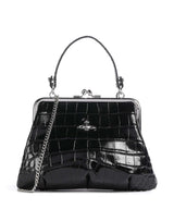Vivienne Westwood Granny Frame Embossed Croc Handtasche black