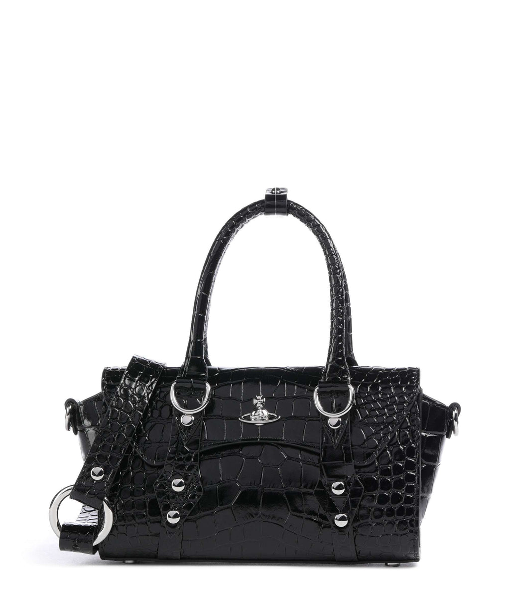 Vivienne Westwood Bettina Embossed Croc Mini Handbag black