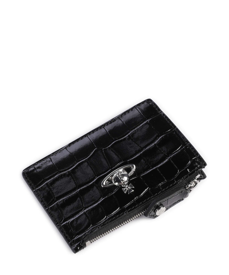 Vivienne Westwood Embossed Croc Slim Credit card holder black