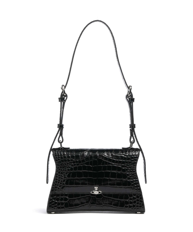 Vivienne Westwood Bianca Embossed Croc S Shoulder bag black