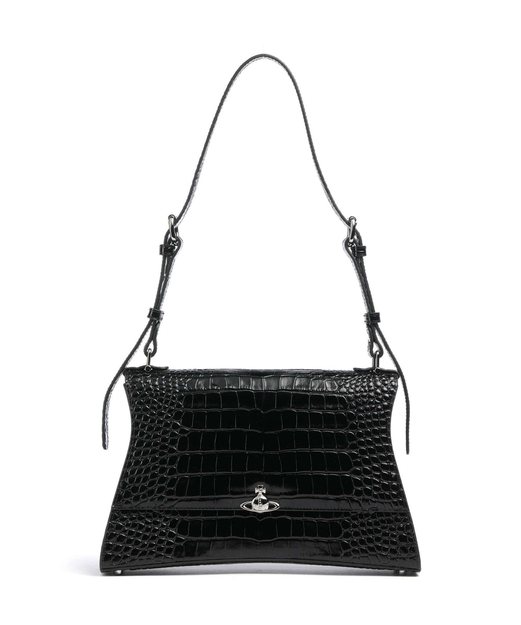 Vivienne Westwood Bianca Embossed Croc M Shoulder bag black