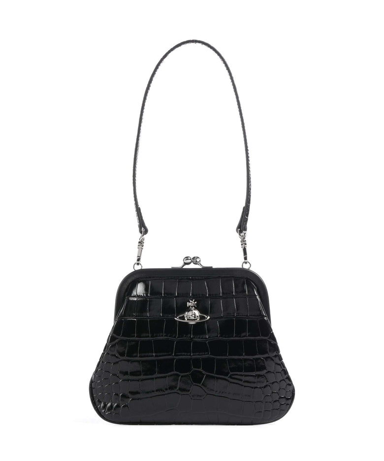 Vivienne Westwood Vivienne Embossed Croc Shoulder bag black