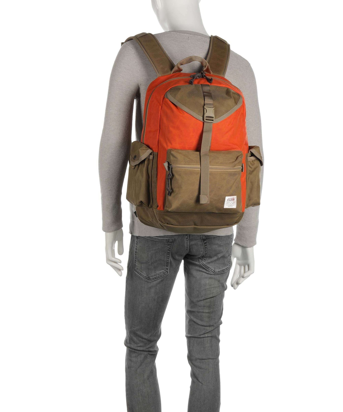 Filson Cordura Nylon Surveyor Backpack dark tan/flame