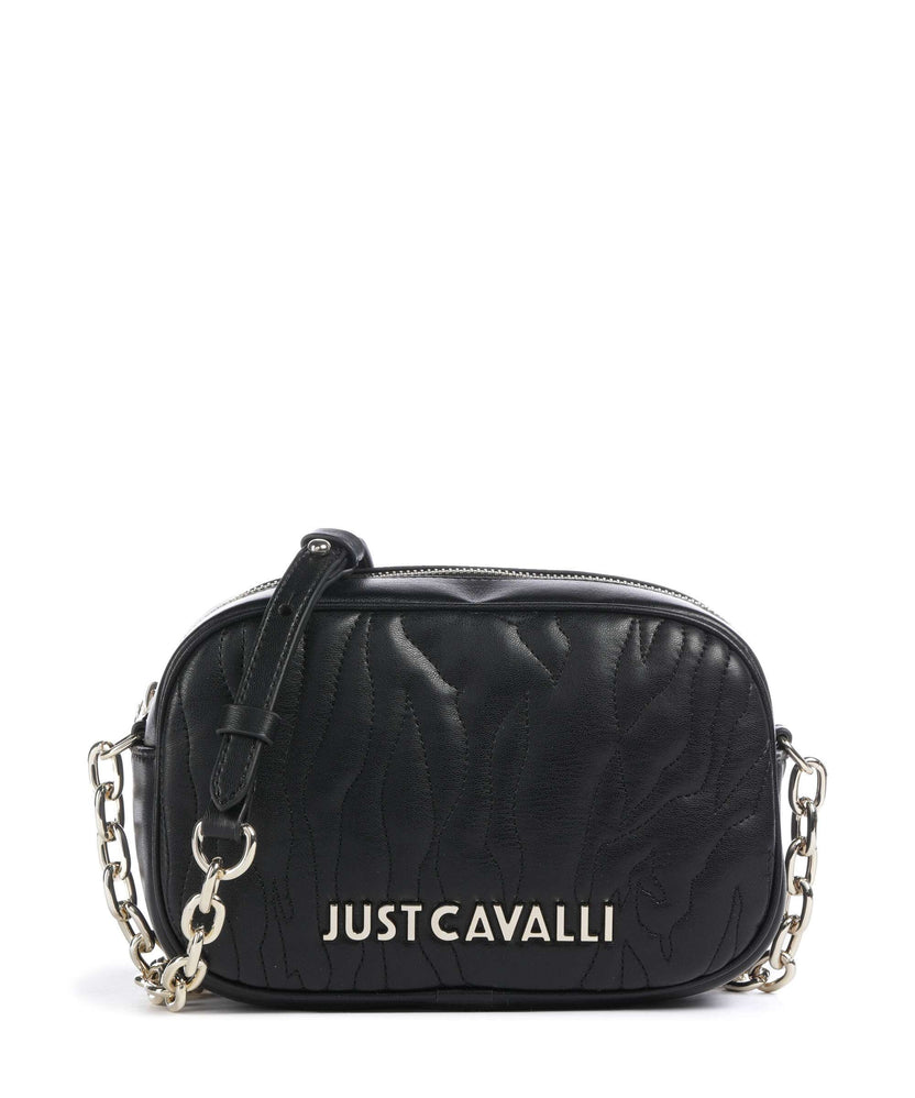 Just Cavalli Quilted Zebra Crossbody bag black