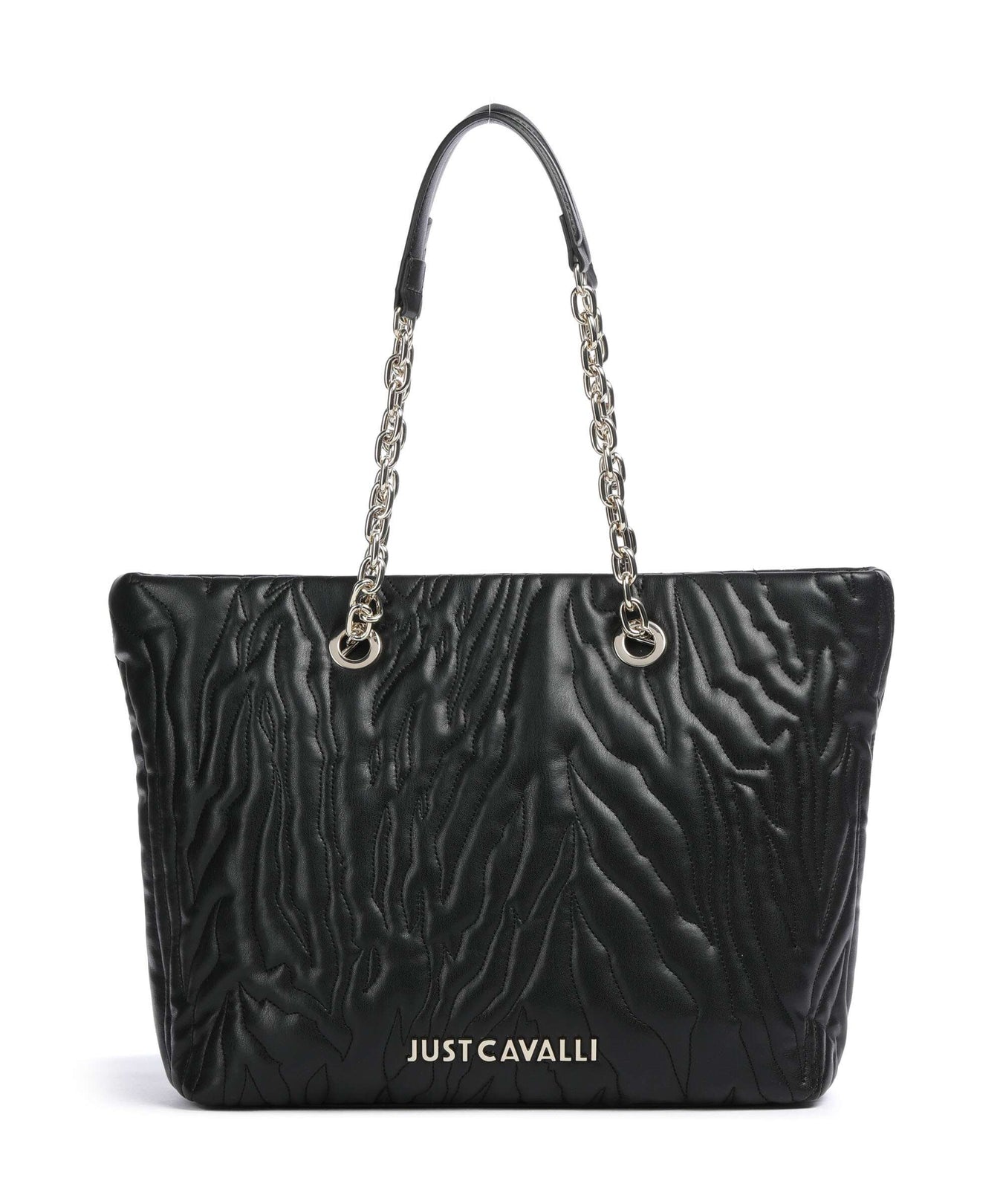 Just Cavalli Quilted Zebra Tote bag black