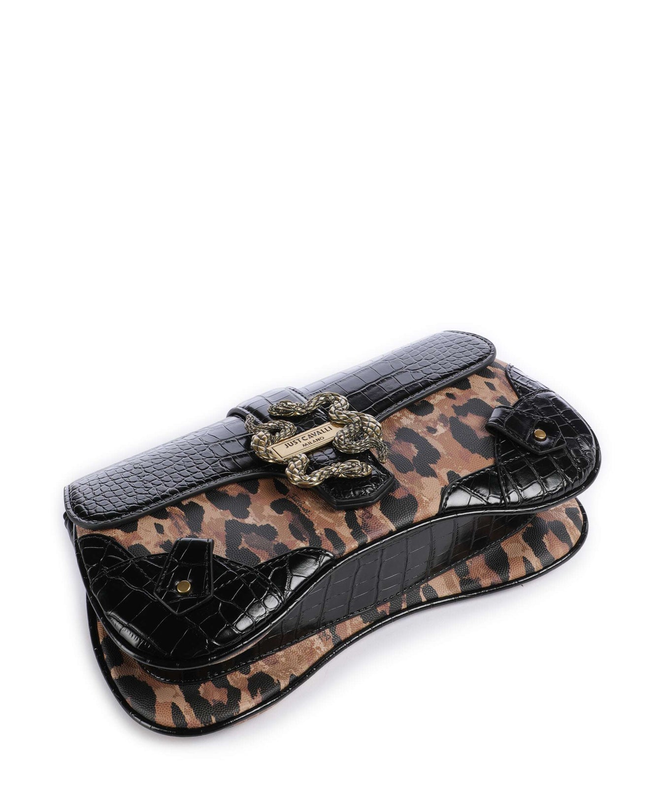 Just Cavalli Iconic Snakes Shoulder bag macula/black