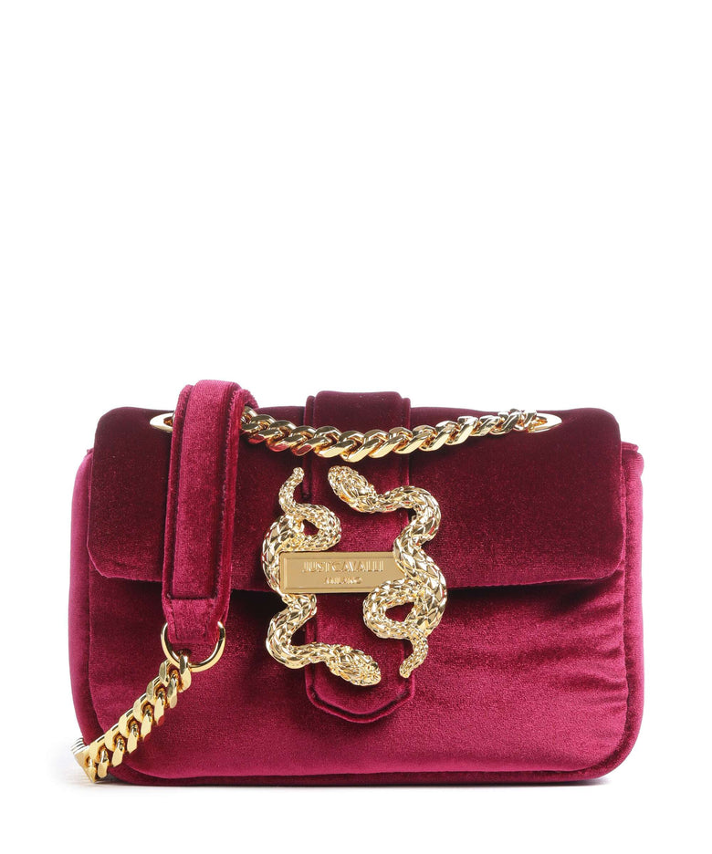 Just Cavalli Iconic Snakes Puffy Shoulder bag dark purple