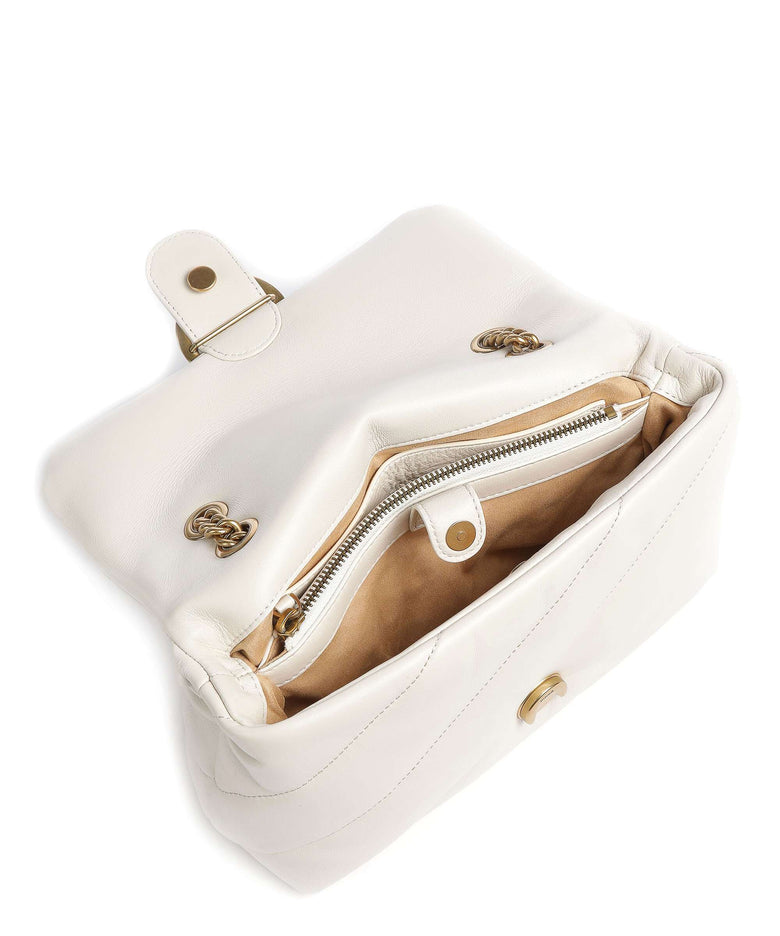 Pinko Love Puff Classic Shoulder bag bianco seta/antique gold