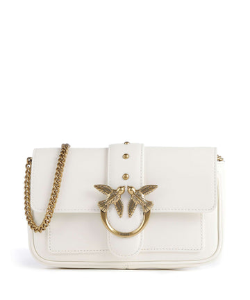 Pinko Love One Pocket Portefeuille bianco seta/antique gold